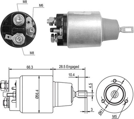 MAGNETI MARELLI Тяговое реле, стартер 940113050447